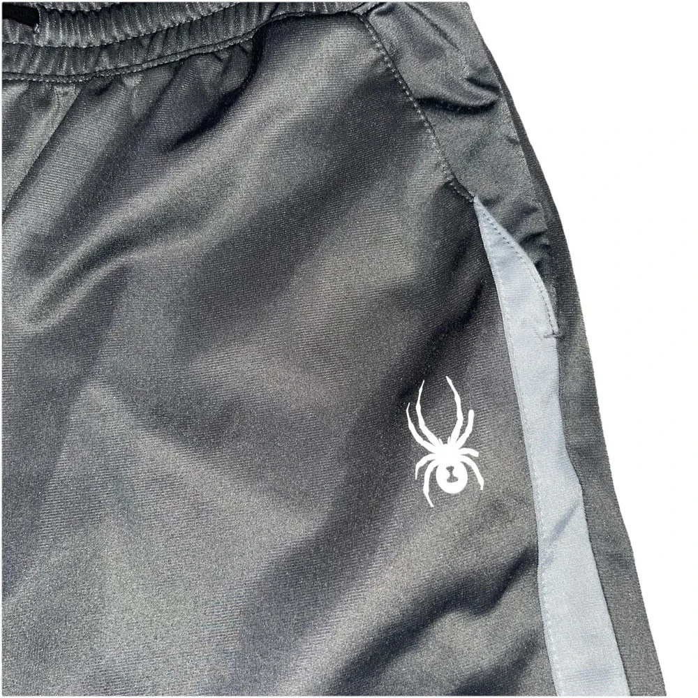 Spyder Sweatpants Mens Size M Gray Elastic Waist Drawstring Stretch Pockets Logo